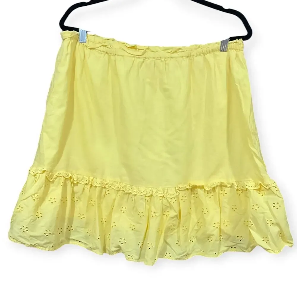 J. Crew Skirt Women XL Yellow 100% Cotton